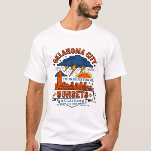 Camiseta Horizonte de Oklahoma City Tempestades e Pôr do So