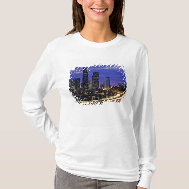 Camiseta horizonte de Seattle, Washington à noite (Frente)