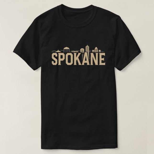 Camiseta Horizonte de Spokane Washington DC (Frente do Design)