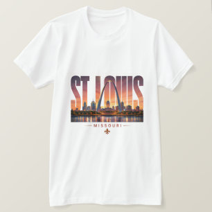 Camiseta Horizonte de St Louis Missouri Nome da Cidade Viag