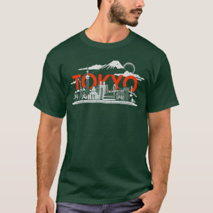 Camiseta Horizonte de Tóquio Japão Arte MtFuji Skytree Shin