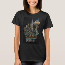 Camiseta Horizonte icônico de Dubai Arte 3D