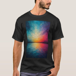 Camiseta Horizonte Radiante | Reflexões Abstratas