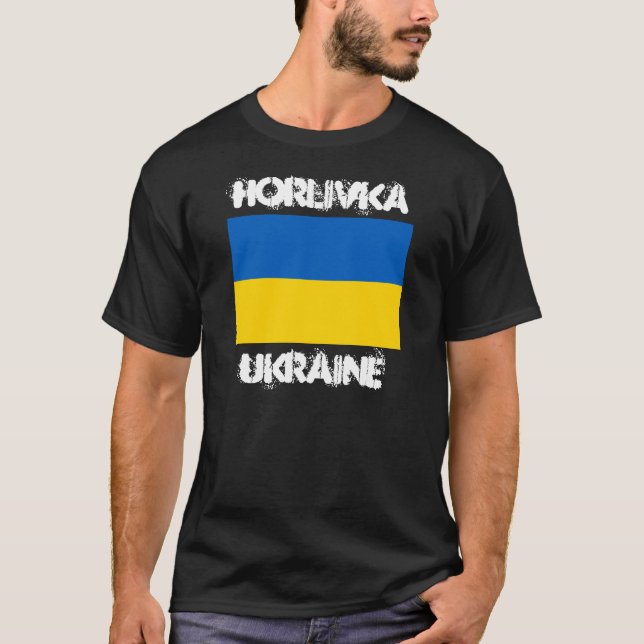 Camiseta Horlivka, Ucrânia com bandeira ucraniana (Frente)