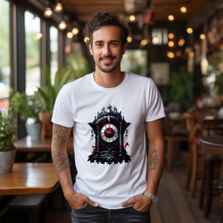 Camiseta Horloge gothique ensanglantée rétro