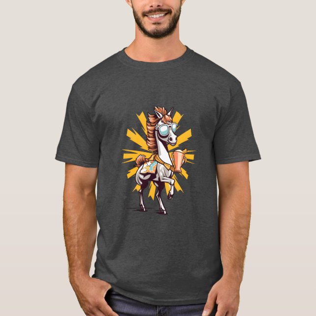 Camiseta Hormona Que Veste Óculos escuros Fundição equestre (Frente)