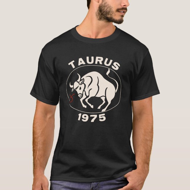 Camiseta Horoscope Zodiac Sign Bull Taurus 1975 (Frente)