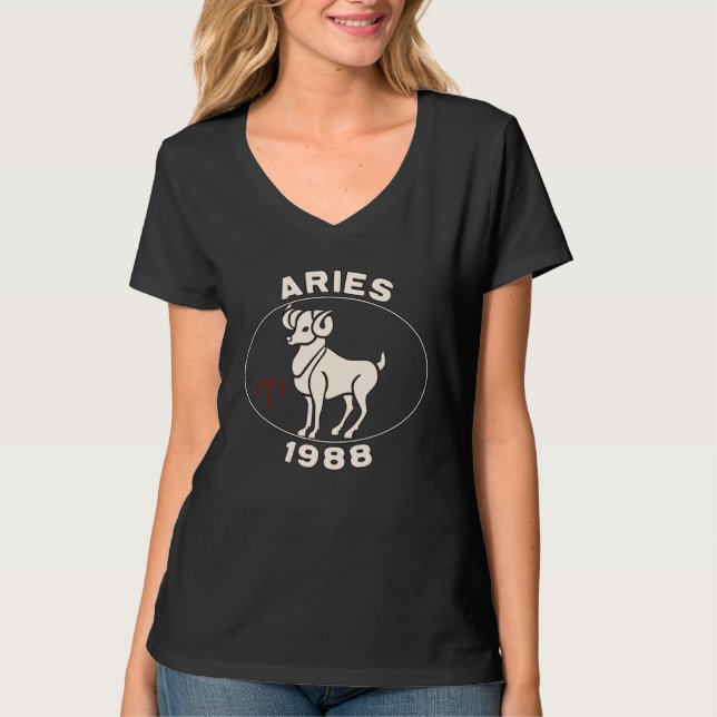 Camiseta Horoscope Zodiac Sign Ram Aries 1988 (Frente)