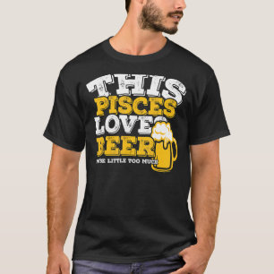 Camiseta Horoscópio Peixes Símbolo Zodíaco Ama Cerveja