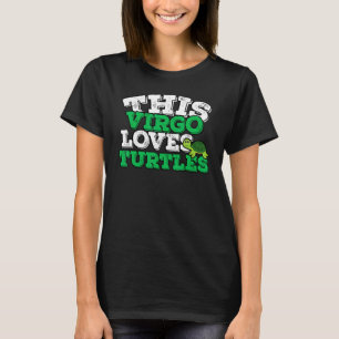 Camiseta Horoscópio Símbolo Zodíaco Virgo ama Tartarugas