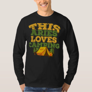 Camiseta Horoscópio Sinal Zodiac Aries ama acampamento