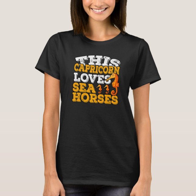 Camiseta Horoscópio Sinal Zodiac Capricórnio Adora Cavalos  (Frente)