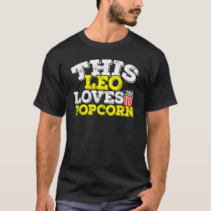 Camiseta Horoscópio Sinal Zodiac Leo ama pipoca