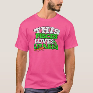 Camiseta Horoscópio Sinal Zodiac Peixes Adora Lagartos