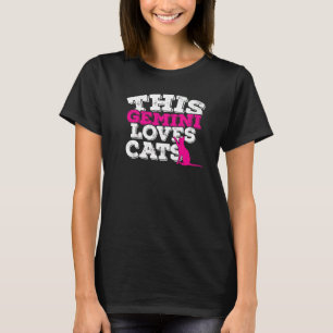 Camiseta Horoscópio Sinal Zodíaco Gemini ama Gatos