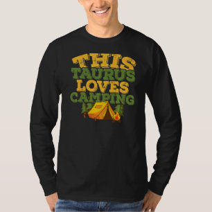 Camiseta Horoscópio Sinal Zodíaco Taurus ama Acampamento