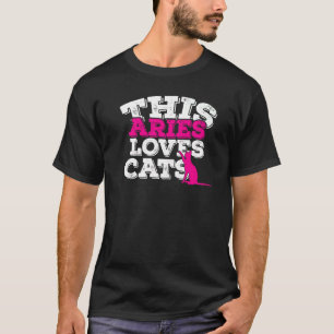 Camiseta Horóscopo Signo Zodíaco Áries Ama Gatos