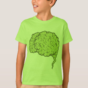 Camiseta Horrivelmente Verde Zombie Brain Kids