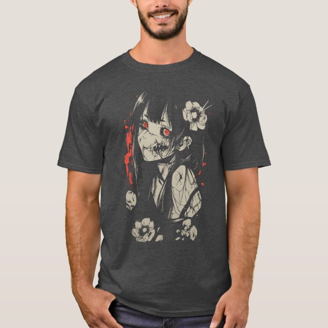 Camiseta Horror Anime Manga Japan Japanese Creepy Kawaii Go (Frente)