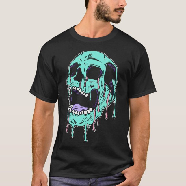 Camiseta Horror Crânio Gótico Estético Gótica Emo Pull (Frente)