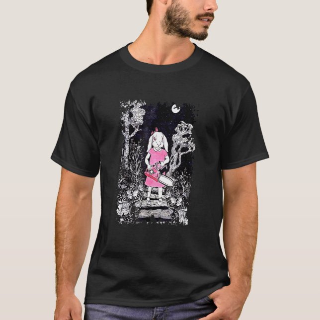 Camiseta Horror de Halloween do Gótico de coelhinho Gótico  (Frente)