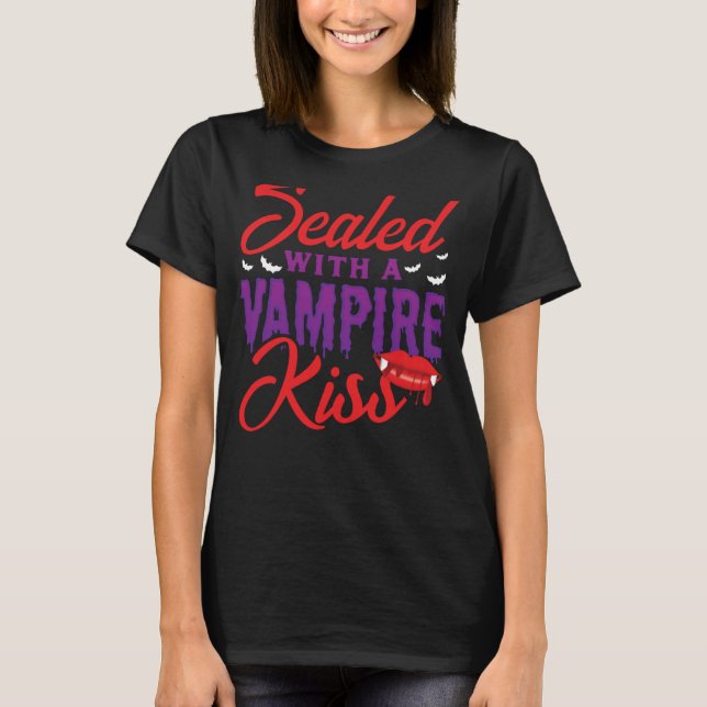 Camiseta Horror do Halloween do Monstro do Beijo, Vampiro (Frente)
