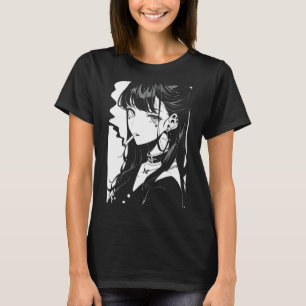 Camiseta Horror Girl Aestética Soft Grunge Waifu Japonês O