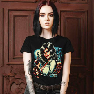 Camiseta Horror Girl dos anos 80