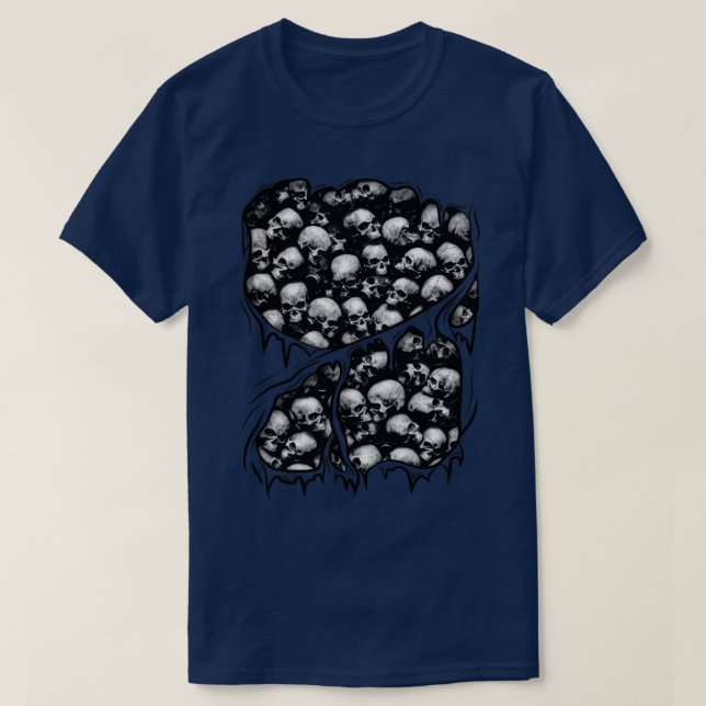 Camiseta Horror Gótico Caveira Dentro Halloween (Frente do Design)