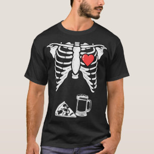 Camiseta Horror Halloween Engraçado Skeleton Halloween Beer