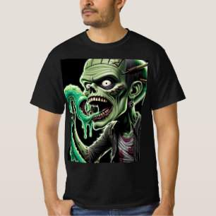 Camiseta Horror Halloween Zombie: Alimente-me a carne