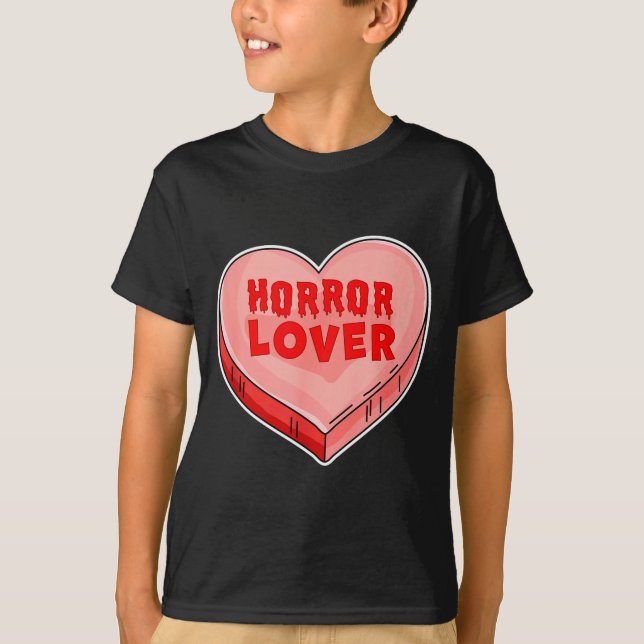Camiseta Horror Lover Candy Heart Valentines Day Halloween  (Frente)