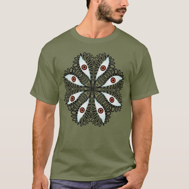 Camiseta Horror Mau Olhos Estranhos Trippy (Frente)