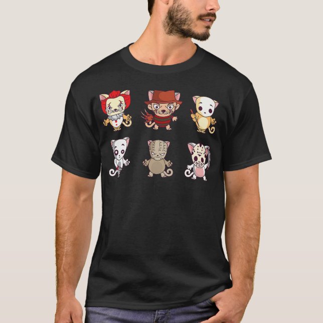 Camiseta Horror Movie Characters Cat (Frente)
