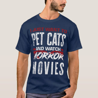 Camiseta Horror Movie Fan Cat Lover Cat Owner Horror Movie