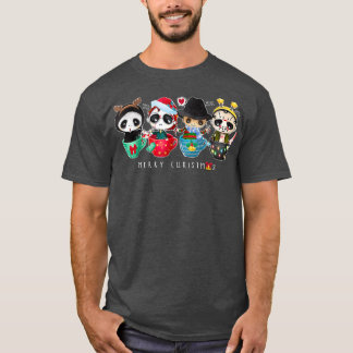 Camiseta Horror Movie Merry Christmas Chibi Characters Cute