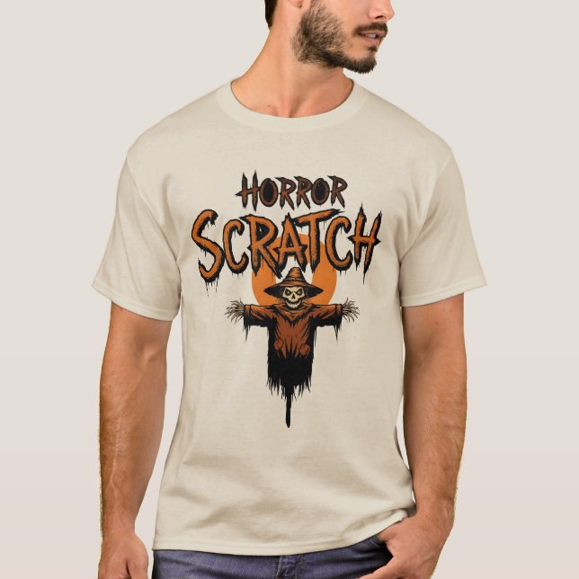 Camiseta HORROR SCRATCH Spooky Scarecrow Halloween (Frente)