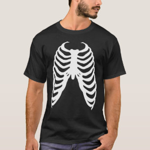 Camiseta Horror Terror Em Costelas Humanas Cage Skeleton Os