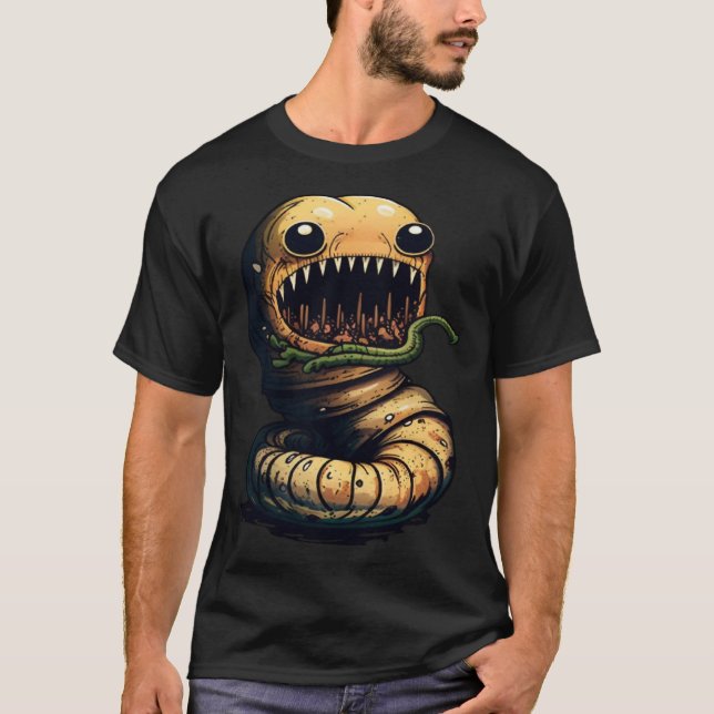 Camiseta Horror Worm Nightmare Scary Terrifying Halloween (Frente)
