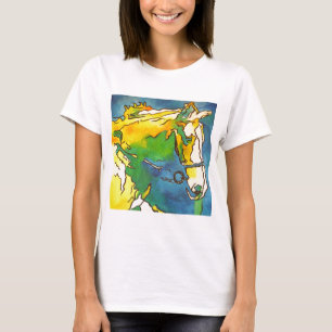 Camiseta "Horse and Bridle Colorful Black Outline Art" #ho