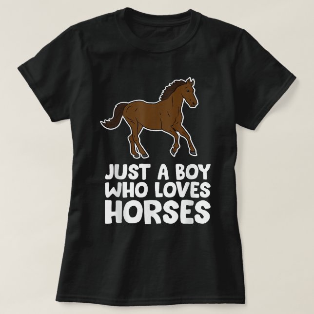 Camiseta Horse Boy Just a Boy Who Loves Horses (Frente do Design)