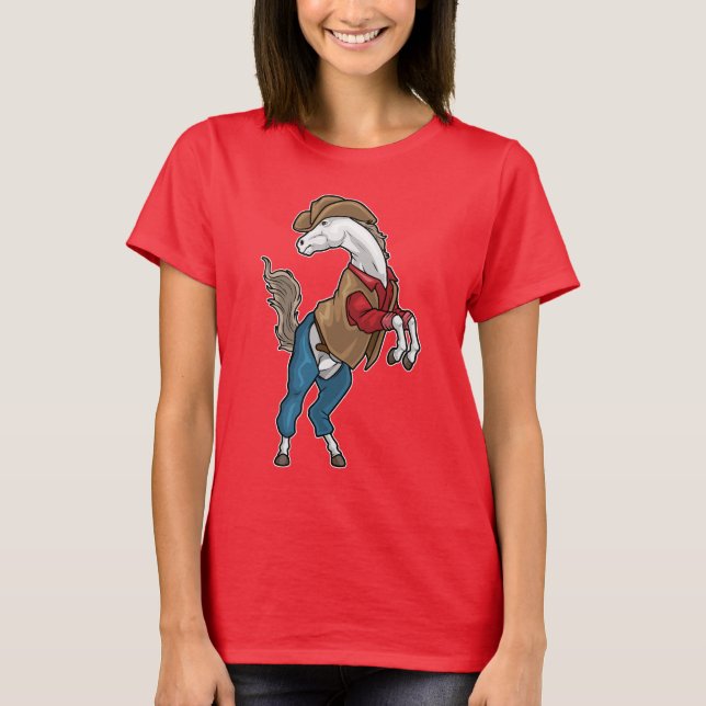 Camiseta Horse Cowboy Cowboy hat (Frente)