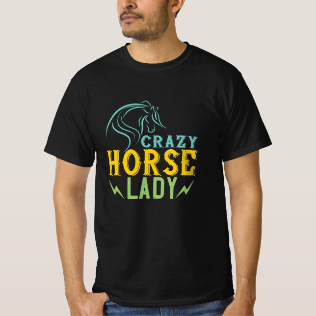 Camiseta Horse - Crazy Horse Lady (Frente)