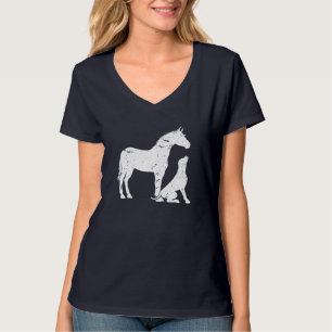 Camiseta HORSE e DOG Motif para mulheres e homens. Cachorro