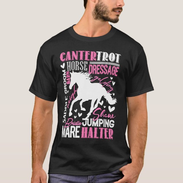 Camiseta Horse  for Girls Women  Horses Horseback Riding (Frente)