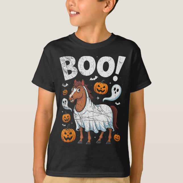 Camiseta Horse Ghost Costume Funny Equestrian Horses Lover  (Frente)