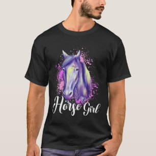 Camiseta Horse Girl Horseback Riding Pony Horsescute Ss Cut