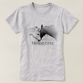 Camiseta Horse Girl - Personalize - T-Shirt Preto e Branco