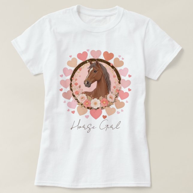 Camiseta Horse Girl Valentine (Frente do Design)