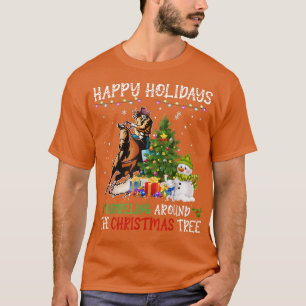 Camiseta Horse Happy Holidays Barreling Around The Christma